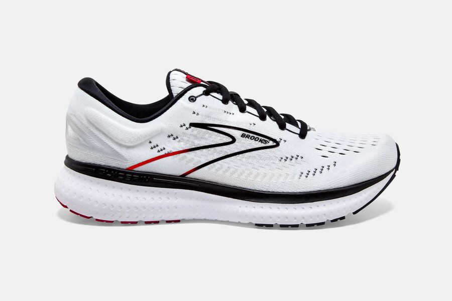 Brooks Glycerin 19 Road Löparskor Herr - Vita/Svarta/Röda - 9042-YVOFX